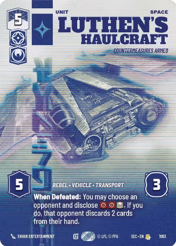 Luthen's Haulcraft - Countermeasures Armed (Prestige) (1063), Secrets of Power — Star Wars card price