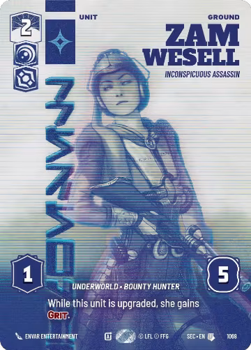 Zam Wesell - Inconspicuous Assassin (Prestige) (1069), Secrets of Power — Star Wars card price