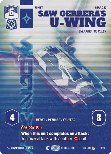 Saw Gerrera's U-Wing - Breaking the Rules (Prestige) (1078), Secrets of Power — Star Wars card price