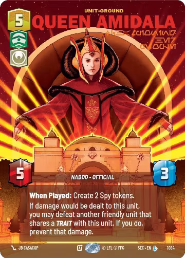 Queen Amidala - Championing Her People (Prestige Foil) (1084), Secrets of Power — Star Wars card price