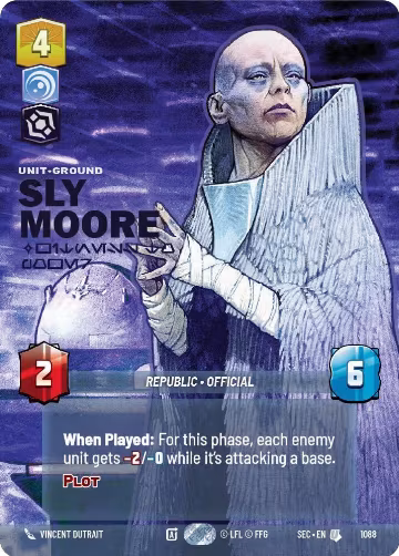 Sly Moore - Witness to Power (Prestige Foil) (1088), Secrets of Power — Star Wars card price