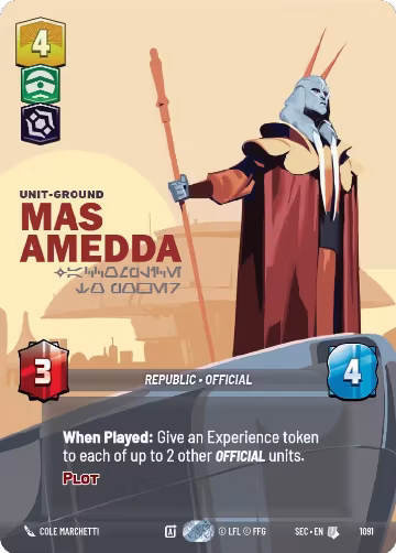 Mas Amedda - Accomplice to Power (Prestige Foil) (1091), Secrets of Power — Star Wars card price