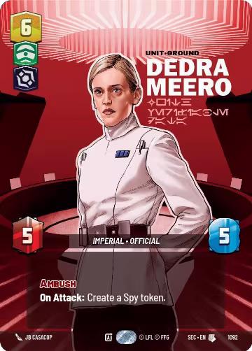 Dedra Meero - With Verifiable Data (Prestige Foil) (1092), Secrets of Power — Star Wars card price