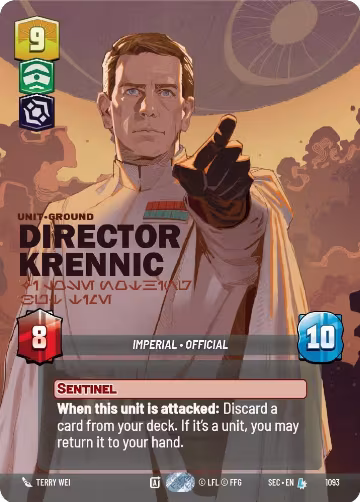 Director Krennic - I Lose Nothing But Time (Prestige Foil) (1093), Secrets of Power — Star Wars card price