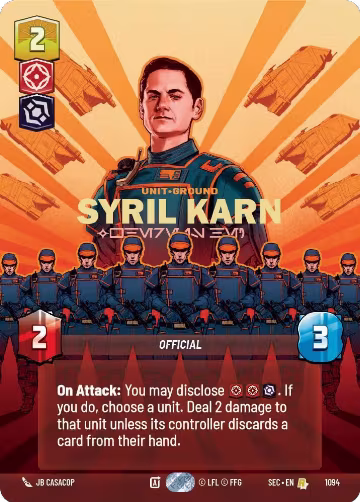 Syril Karn - Where Is He? (Prestige Foil) (1094), Secrets of Power — Star Wars card price