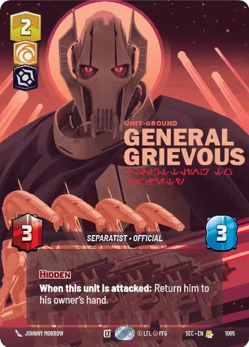 General Grievous - Scuttling to Safety (Prestige Foil) (1095), Secrets of Power — Star Wars card price