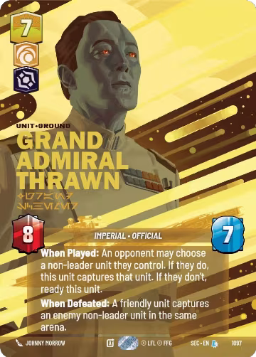 Grand Admiral Thrawn - Grand Schemer (Prestige Foil) (1097), Secrets of Power — Star Wars card price