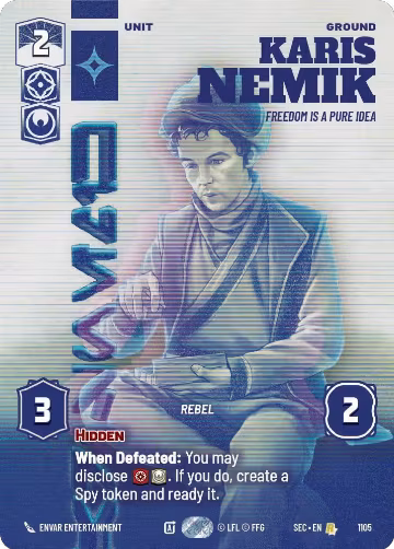 Karis Nemik - Freedom is a Pure Idea (Prestige Foil) (1105), Secrets of Power — Star Wars card price