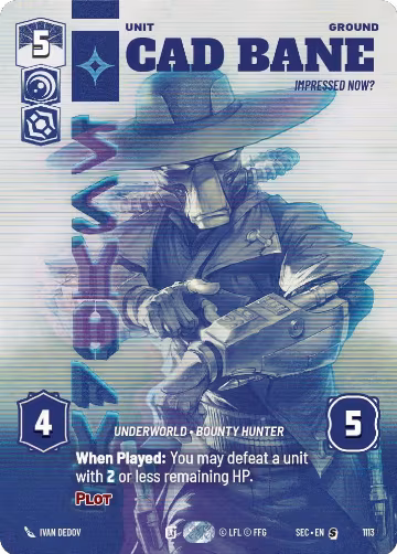 Cad Bane - Impressed Now? (Prestige Foil) (1113), Secrets of Power — Star Wars card price