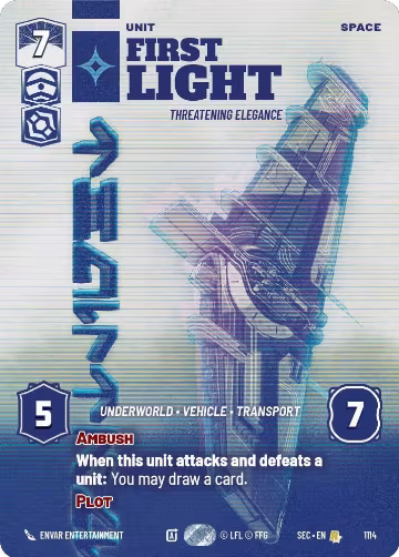 First Light - Threatening Elegance (Prestige Foil) (1114), Secrets of Power — Star Wars card price