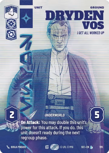 Dryden Vos - I Get All Worked Up (Prestige Foil) (1115), Secrets of Power — Star Wars card price