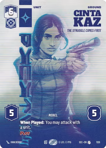 Cinta Kaz - The Struggle Comes First (Prestige Foil) (1120), Secrets of Power — Star Wars card price