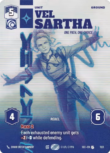 Vel Sartha - One Path, One Choice (Prestige Foil) (1123), Secrets of Power — Star Wars card price