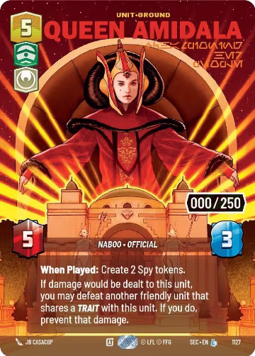 Queen Amidala - Championing Her People (Serialized) (1127), Secrets of Power — Star Wars card price