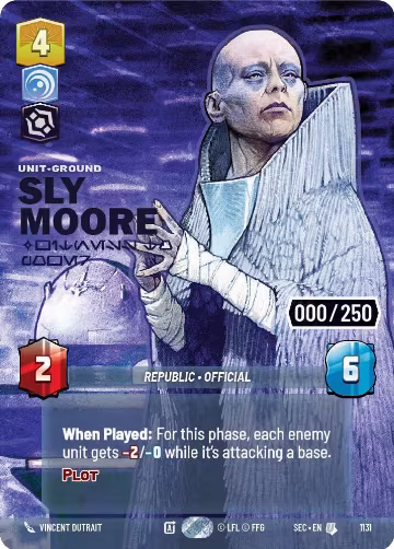 Sly Moore - Witness to Power (Serialized) (1131), Secrets of Power — Star Wars card price
