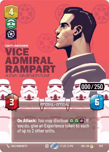 Vice Admiral Rampart - On Schedule (Serialized) (1133), Secrets of Power — Star Wars card price