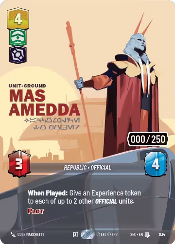 Mas Amedda - Accomplice to Power (Serialized) (1134), Secrets of Power — Star Wars card price