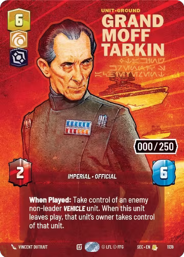Grand Moff Tarkin - Taking Krennic's Achievement (Serialized) (1139), Secrets of Power — Star Wars card price