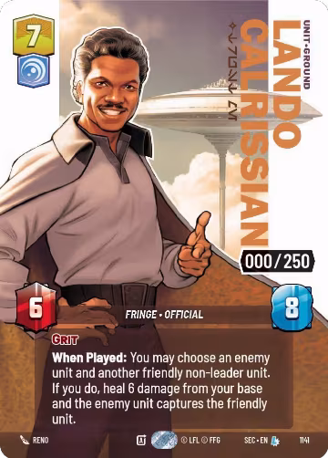 Lando Calrissian - Trust Me (Serialized) (1141), Secrets of Power — Star Wars card price