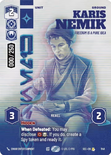 Karis Nemik - Freedom is a Pure Idea (Serialized) (1148), Secrets of Power — Star Wars card price