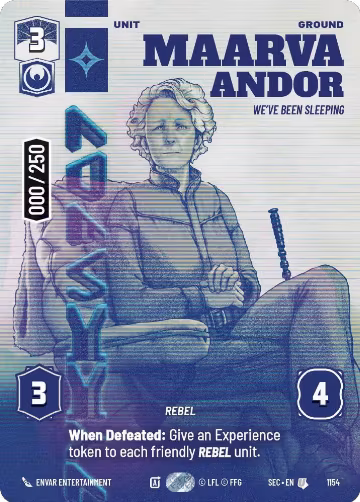 Maarva Andor - We've Been Sleeping (Serialized) (1154), Secrets of Power — Star Wars card price