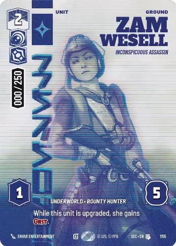 Zam Wesell - Inconspicuous Assassin (Serialized) (1155), Secrets of Power — Star Wars card price
