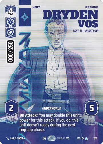 Dryden Vos - I Get All Worked Up (Serialized) (1158), Secrets of Power — Star Wars card price