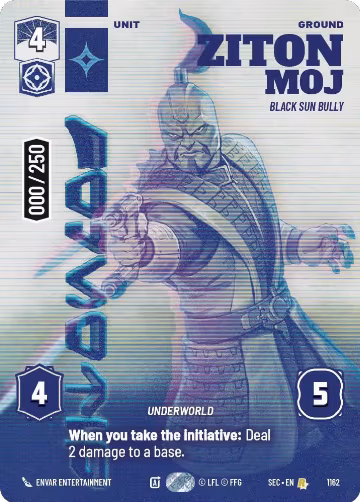 Ziton Moj - Black Sun Bully (Serialized) (1162), Secrets of Power — Star Wars card price