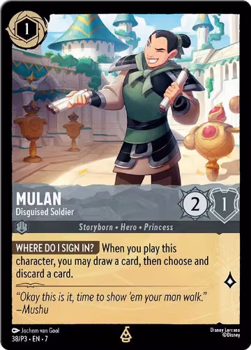 Mulan - Disguised Soldier (38), Disney Lorcana Promo Cards — Lorcana card price