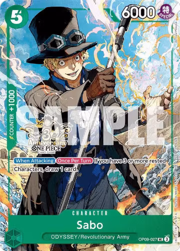 Sabo - OP09-027 (3rd Anniversary Tournament 3 Brothers Pack) (OP09-027), Carrying On His Will: 3rd Anniversary Tournament Cards — One Piece card price