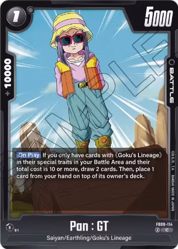 Pan : GT - FB08-114 (FB08-114), Saiyan's Pride — DB Fusion card price