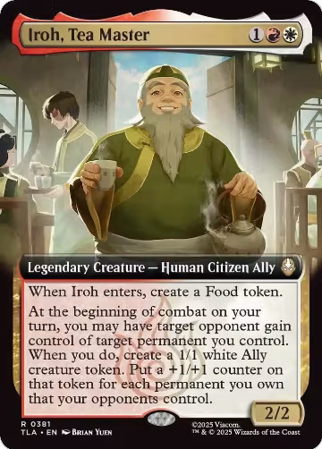 Iroh, Tea Master (Extended Art) (381), Avatar: The Last Airbender — Magic card price