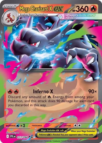 Mega Charizard X ex - 013/094 (013/094), Phantasmal Flames — Pokémon card price