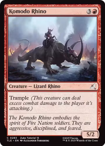 Komodo Rhino (0283) (283), Avatar: The Last Airbender: Eternal-Legal — Magic card price