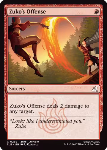 Zuko's Offense (0288) (288), Avatar: The Last Airbender: Eternal-Legal — Magic card price