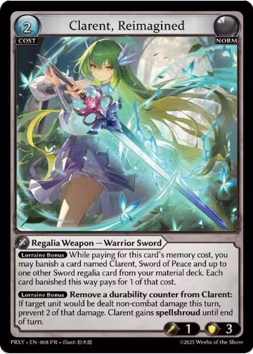 Clarent, Reimagined (008), Proxia's Vault — Grand Archive card price
