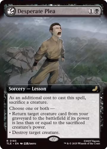 Desperate Plea (Extended Art) (185), Avatar: The Last Airbender: Eternal-Legal — Magic card price