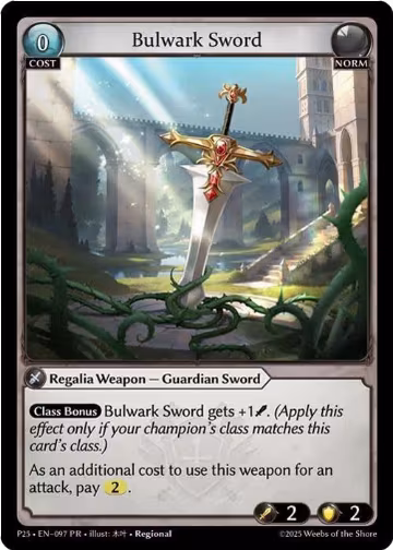 Bulwark Sword (097) (097), Promotional Cards — Grand Archive card price