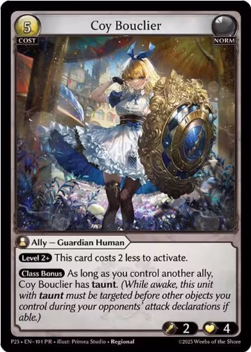 Coy Bouclier (101), Promotional Cards — Grand Archive card price