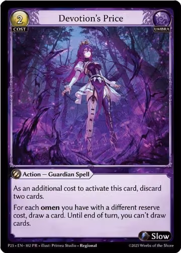 Devotion's Price (102), Promotional Cards — Grand Archive card price