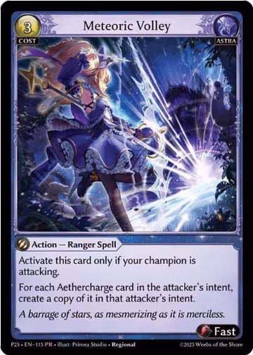 Meteoric Volley (115), Promotional Cards — Grand Archive card price