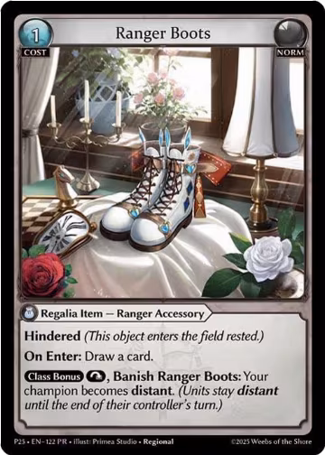 Ranger Boots (122), Promotional Cards — Grand Archive card price