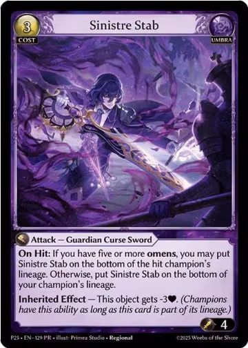 Sinistre Stab (129), Promotional Cards — Grand Archive card price
