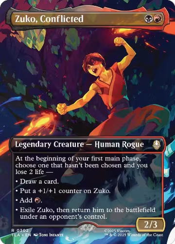 Zuko, Conflicted (Borderless) (302), Avatar: The Last Airbender — Magic card price