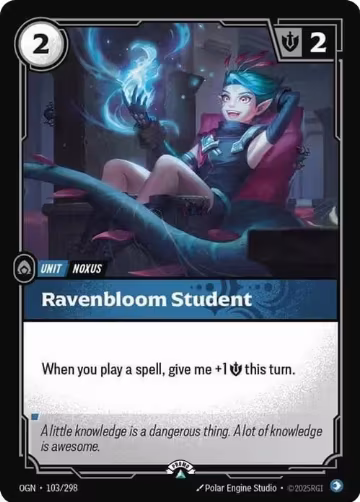 Ravenbloom Student (103/298), Riftbound Organized Play Promotional Cards — Riftbound card price