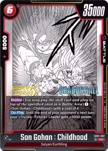Son Gohan : Childhood - SB02-007 (SB02-007), Manga Booster 02 Release Event Cards — DB Fusion card price