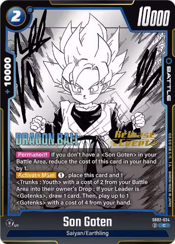 Son Goten (SB02-024), Manga Booster 02 Release Event Cards — DB Fusion card price