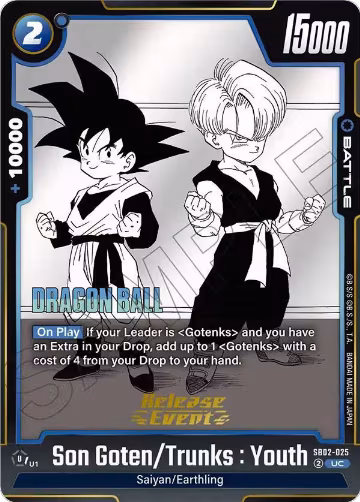 Son Goten/Trunks : Youth (SB02-025), Manga Booster 02 Release Event Cards — DB Fusion card price