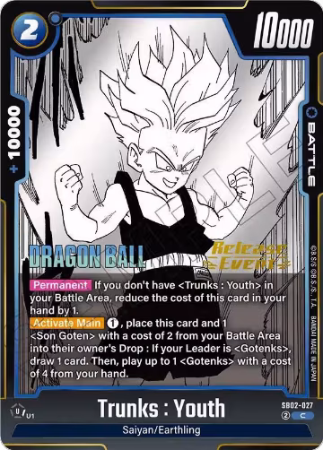 Trunks : Youth (SB02-027), Manga Booster 02 Release Event Cards — DB Fusion card price