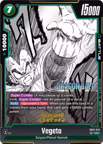 Vegeta - SB02-046 (SB02-046), Manga Booster 02 Release Event Cards — DB Fusion card price